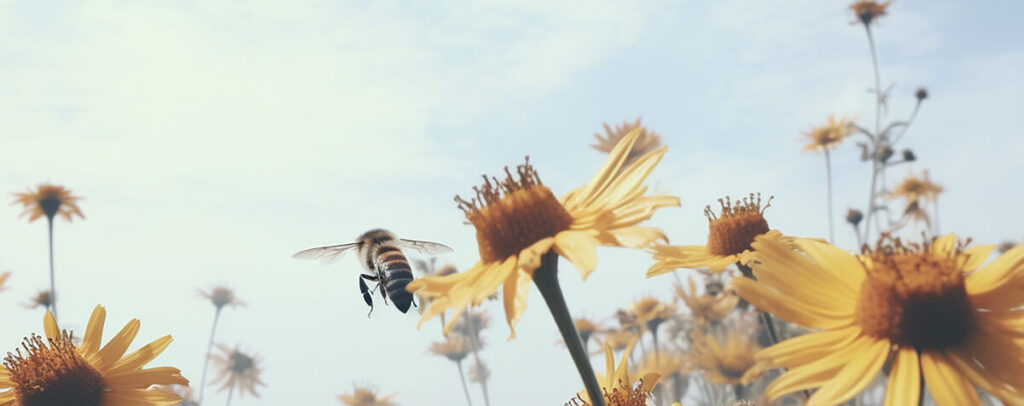 fleur abeille pollen