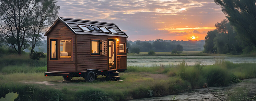 maison sur roues dans un champ