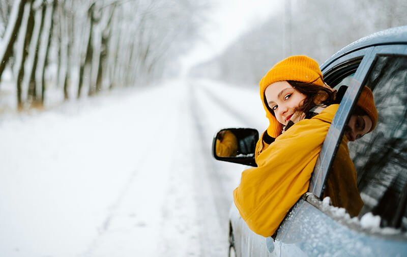 voiture femme hiver