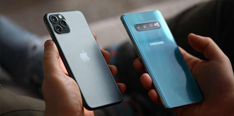 telephones apple et samsung