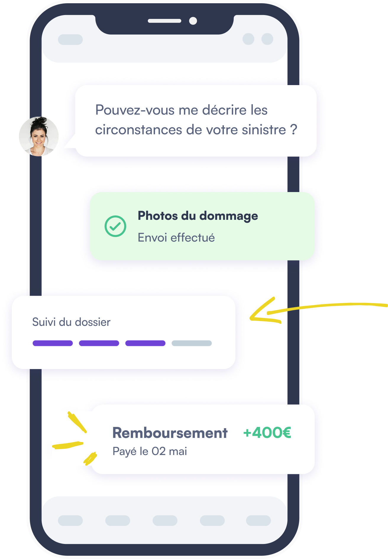déclarer un sinistre sur l'application