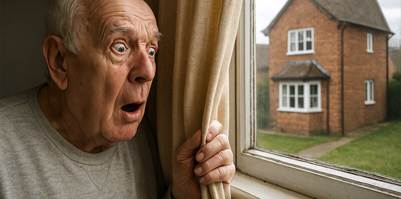 homme maison voisin