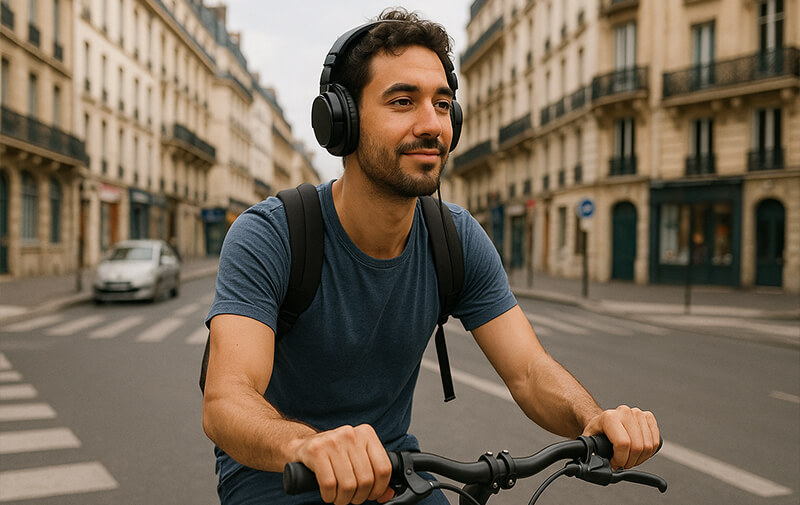 homme casque velo