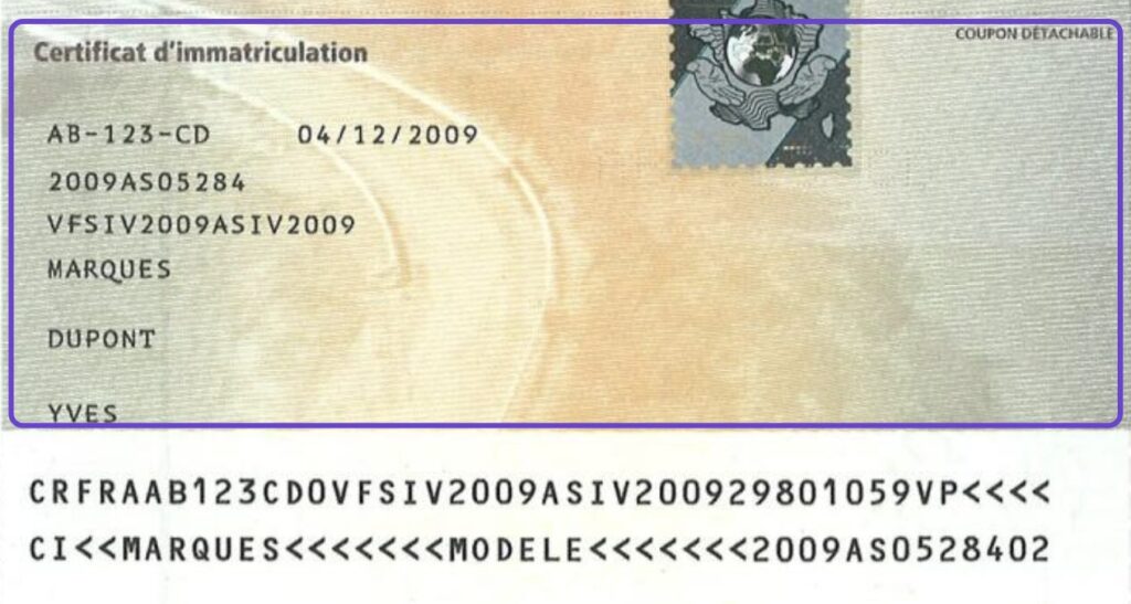 coupon detachable carte grise