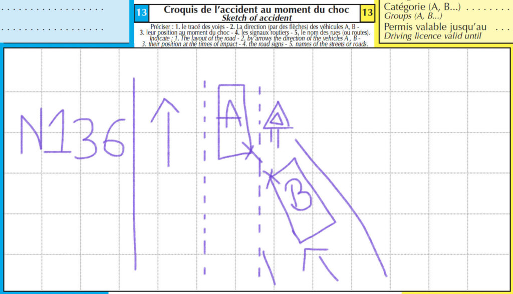 etape croquis constat amiable auto
