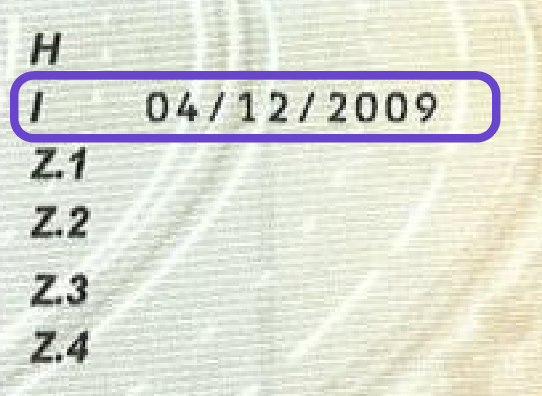 rubrique i carte grise auto date edition certificat