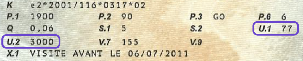 rubrique u carte grise auto niveau sonore regime moteur